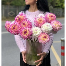 19 георгинов в вазе