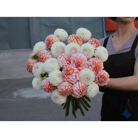 Букет «неожиданный микс из георгин»